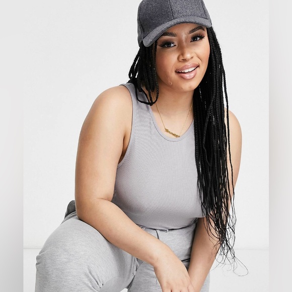 MISSGUIDED PLUS RIBBED BODYSUIT IN GRAY US 14 NWT - Picture 3 of 7